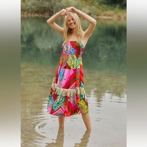 Anthropologie x Farm Rio Palila Fringe Midi Dress
